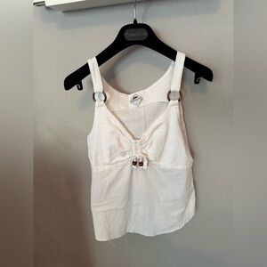 Elegant Cream Camisole with Ring Details